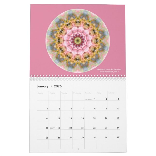 Mandalas vom Herzen des Umwandlungs-Kalenders Kalender (Jan 2026)