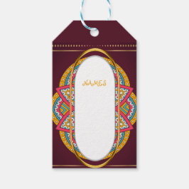 Mandalase auf Maroon-Hintergrund Geschenkanhänger