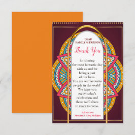 Mandalase auf Maroon-Hintergrund RSVP Karte