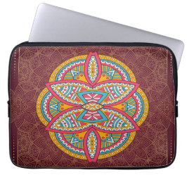 Mandalase für Maroon-Wiederholdesign Laptopschutzhülle