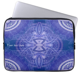 Mandalase im holländisch-blauen Wiederholdesign Laptopschutzhülle