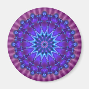 Mandalastern in der magentaroten Blume des Blaus   Magnet