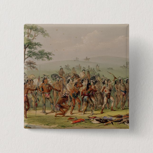 Mandan Bogenschießen-Wettbewerb, c.1832 Button (Vorderseite)
