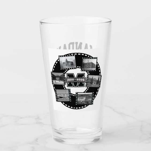 Mandan Braves Pintglas Glas (Vorderseite)