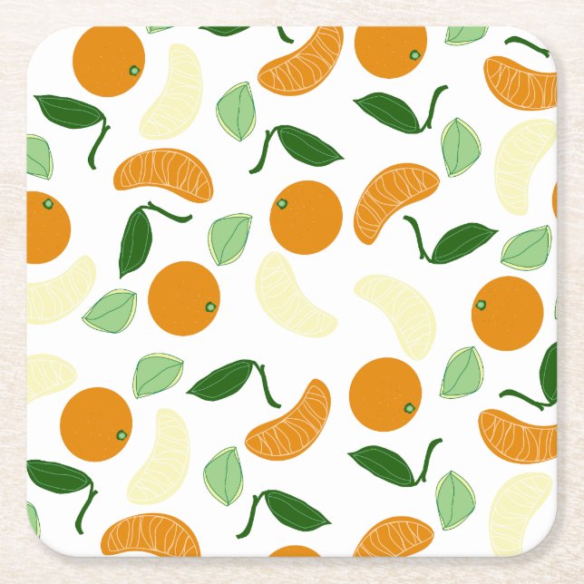 Mandarin Citrus Rechteckiger Pappuntersetzer (Vorderseite)