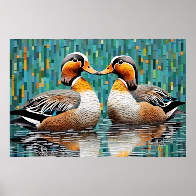 Mandarin Duck Animal Bird Art Decor Poster (Vorne)