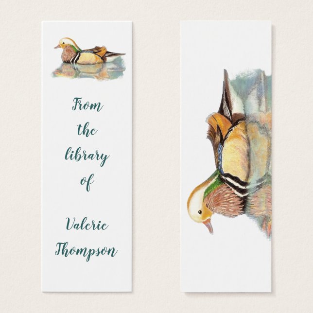 Mandarin Duck Book Mark zum Anpassen (Vorne & Hinten)