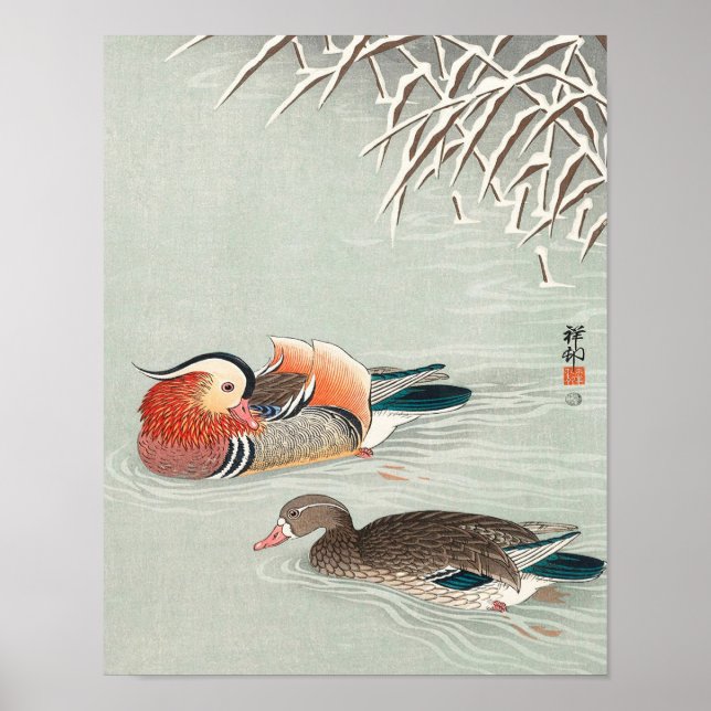 Mandarin-Duck-Print-Paar Poster (Vorne)