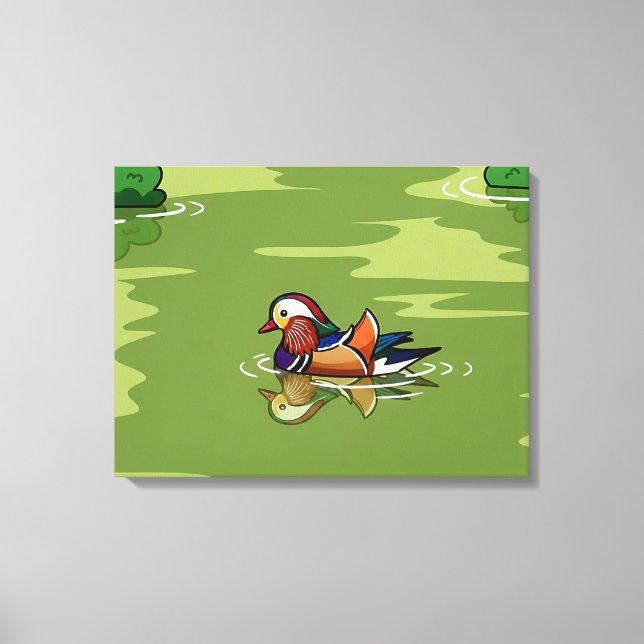 Mandarin Duck up close canvas print Leinwanddruck (Vorderseite)