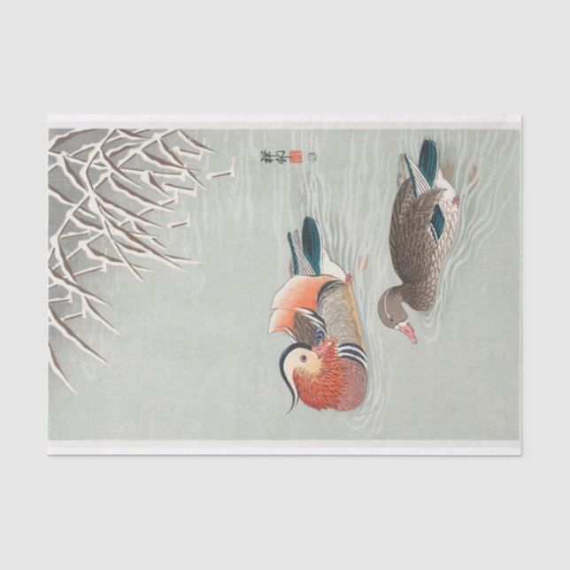 Mandarin Ducks (1925 - 1936) von Ohara Koson (1877 Seidenpapier (Vorderseite)
