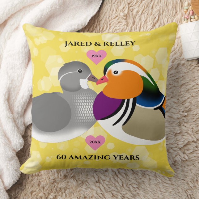 Mandarin Ducks Lovebirds jedes Jahr Kissen (Decke)