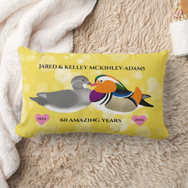 Mandarin Ducks Lovebirds jedes Jahr Lendenkissen (Decke)