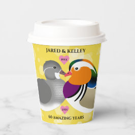 Mandarin Ducks Lovebirds Jubiläum Pappbecher
