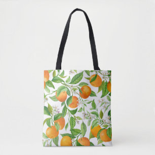 Mandarin Frucht nahtlos tropisches Muster, farbenf Tasche