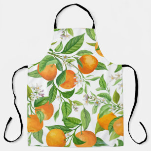 Mandarin Fruit Seamless Tropical Pattern, Colorful Schürze