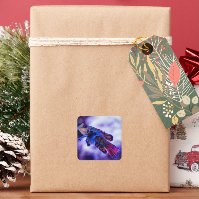 Mandarin Goby Fish Quadratischer Aufkleber (Feiertag)