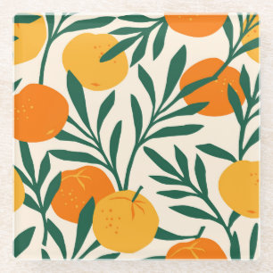 Mandarin Mosaic: Trendy Citrus Chic Glasuntersetzer