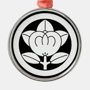 Mandarin orange in circle silbernes ornament