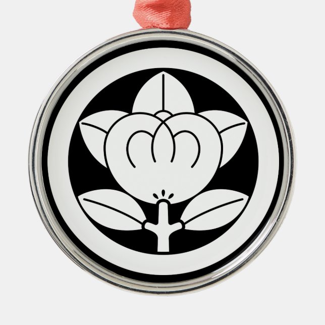 Mandarin orange in circle silbernes ornament (Vorne)