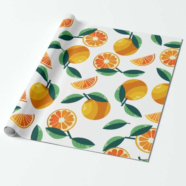 Mandarin Pattern Geschenkpapier (Ungerollt)