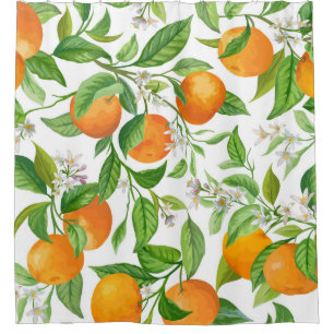 Mandarin: Tropisch-farbiges Muster Duschvorhang