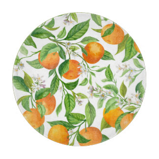 Mandarin: Tropisch-farbiges Muster Schneidebrett