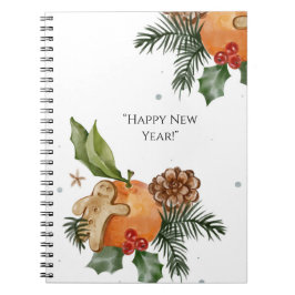 Mandarin und Weihnachts-Zuhause-Cookies Notizblock