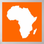 Mandarine Audacious Africa Poster<br><div class="desc">Afrika kartografiert Kontur in Weiß mit Kontrastfarben in Emporio Moffas "Safari"-Palette,  inspiriert durch die wagemutige Abenteuerlust und Wildnis des Kontinents.</div>