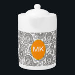 Mandarine Black Paisley<br><div class="desc">Mandarine-Orangenakzente auf diesem Schwarz-Weiß-Pisley - Wir haben alle in diesem Design verwendeten Bilder individuell verlassen - Sie können mit ihnen spielen, um Ihre Herzen-Inhalte - Klicken Sie auf die orange Schaltfläche 'Customize This' und markieren Sie das Bild, das Sie gewollt, um zu entfernen, zu verändern oder zu rotieren - haben...</div>