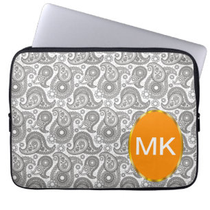 Mandarine Black Paisley Laptopschutzhülle