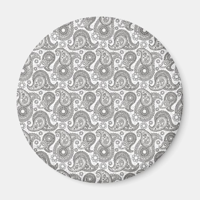 Mandarine Black Paisley Magnet (Vorne)