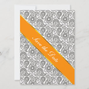 Mandarine Black Paisley Save The Date