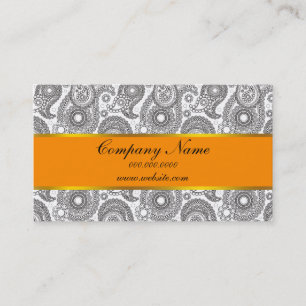 Mandarine Black Paisley Visitenkarte