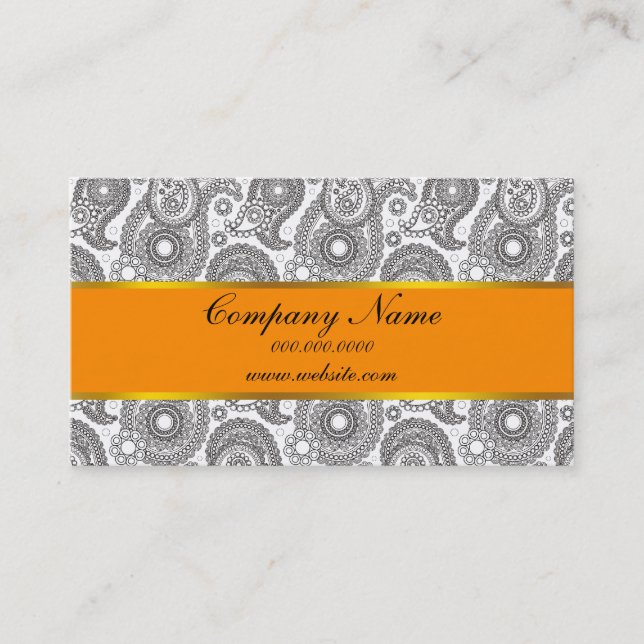 Mandarine Black Paisley Visitenkarte (Vorderseite)