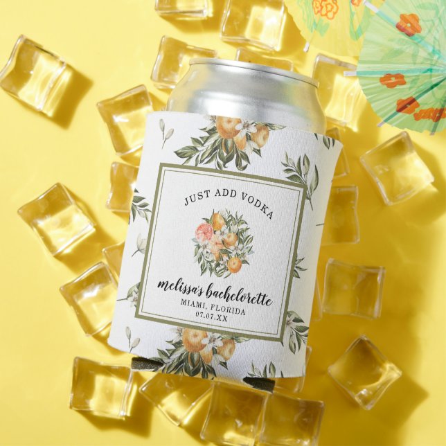 Mandarine Citrus Botanical Wedding Bachelorette Dosenkühler (In Situ Sommer)