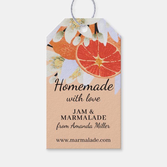 Mandarine Citrus Homemade Business Botanisch Geschenkanhänger (Vorderseite)