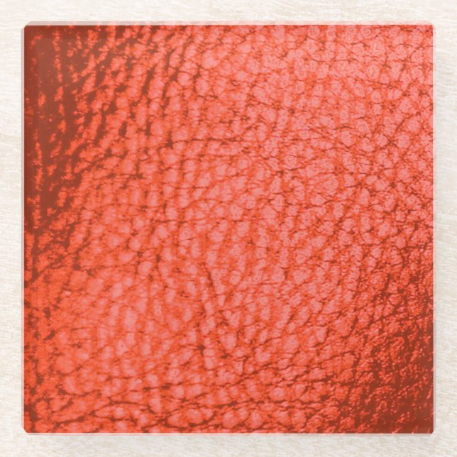 Mandarine Dartk Imitats Leather Glasuntersetzer (Vorderseite)