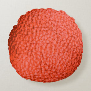 Mandarine Dartk Imitats Leather Rundes Kissen