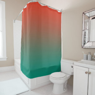 Mandarine des Aquamarinen Horizen Ombre-Designs Duschvorhang