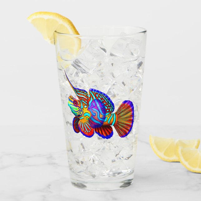 Mandarine Dragonet Riff-Fisch-Glas-Trommel Glas (Vorderseite Ice)