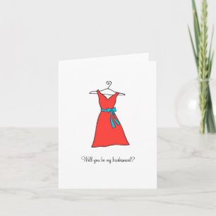 Mandarine Dress, wirst du meine Brautjungfrau sein Einladung