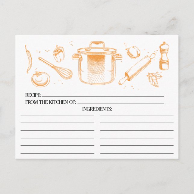 Mandarine Geschenkte Küchengeräte Empfehlungskarte Postkarte (Vorderseite)