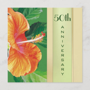 Mandarine Hibiskus 50. Hochzeitstag Einladung