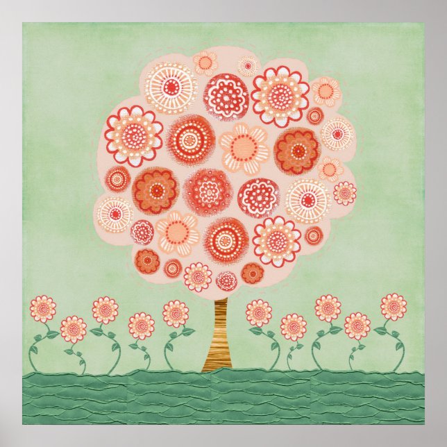 Mandarine Landscape Mixed Media Poster Print Art (Vorne)
