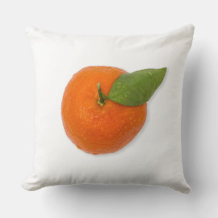 Mandarine mit grünem Blattblättriger Mandarine Kissen