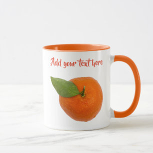 Mandarine mit grünem Blattblättriger Mandarine Tasse