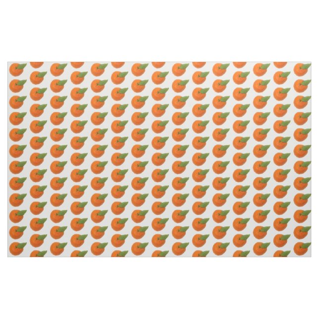 Mandarine mit grünem Blattwerk Stoff (Yard (91,4 cm))