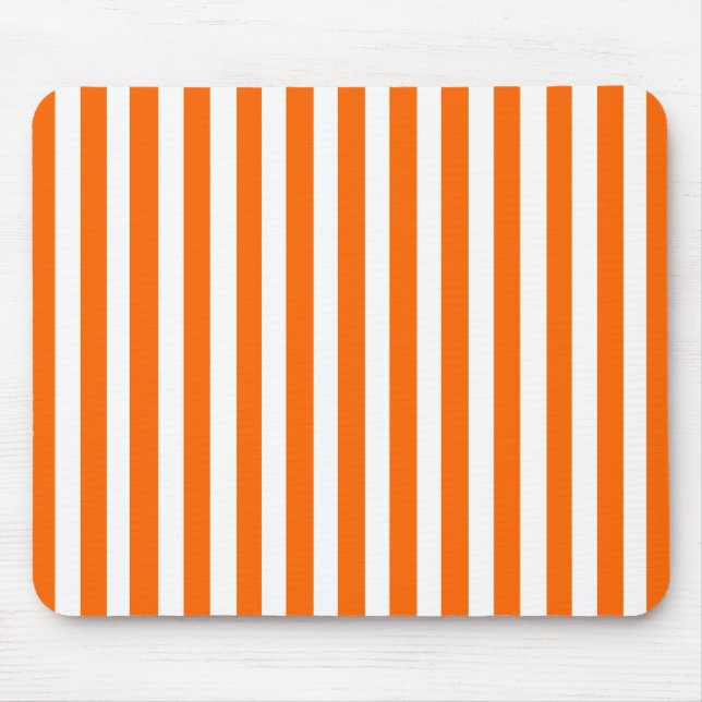 Mandarine Moderner Streifen Mousepad (Vorne)