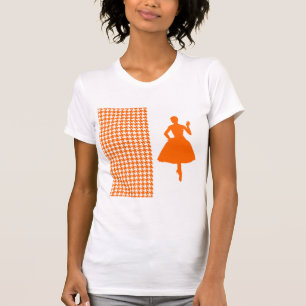 Mandarine Modernes Hahnentrittmuster mit Mode-Silh T-Shirt