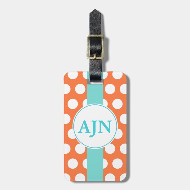 Mandarine Monogram Gepäckmarke Gepäckanhänger (Vorderseite vertikal)